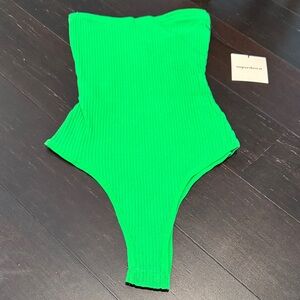 Superdown Ribbed Strapless Bodysuit